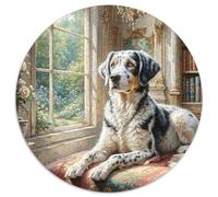 Malinois 1000 Pièces Puzzle Circulaire Animal de Compagnie Chien Puzzle Adulte pour Enfants Jeu Cadeau Unique Difficile Impossiblepour Adultes De l'art De La Décoration Moderne 1000pcs (67.5x67.5cm)