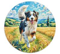 Malinois 1000 Pièces Puzzle Circulaire Animal de Compagnie Chien Puzzle Adulte pour Enfants Jeux De Défi Uniques Jeu D'Intelligence Décoration pour Enfants Cadeau 1000pcs (67.5x67.5cm)