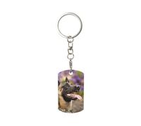 Malinois belge Animaux Chiens Malinois belge, Porte-clés rectangulaire en métal, Porte-clés en métal Porte-clés Porte-clés Organisateur de porte-anneau 1 pièce