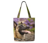 Malinois belge Animaux de compagnie Chiens Malinois belge，Sacs d'épicerie réutilisables, sacs fourre-tout de grande capacité, sac à bandoulière en toile