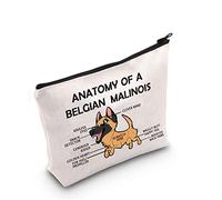 Malinois Belge - Cadeau Anatomique d'une Malinois Belge - Trousse de Maquillage Malinois Belge - Trousse de Toilette pour propriétaire de Chien - Sac de Voyage à Fermeture éclair