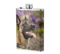 Malinois belges Animaux de compagnie Chiens Malinois belges,Flasque de poche plate de 8 oz en acier inoxydable 304, idéale pour les activités de plein air.