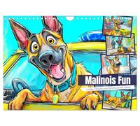 Malinois Fun. Des dessins animés amusants du chien de service de l'année !, Version française (Calendrier mural 2026 DIN A4 portrait), Calendrier CALVENDO mensuel