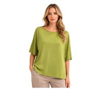 Maliparmi - Blusa a Manica Corta in Seta - Femme - Blouses et Chemises - Vert - Taille: 38 FR