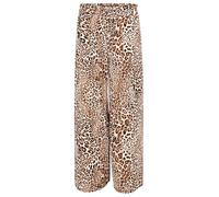 Malito 2306 Pantalon Marlenehose pour femme avec imprimé animal - Culotte douce et fluide - Pantalon d'été ample - Pantalon de loisirs tendance, Leo 5, 36-46