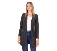 Malito 6041 Blazer décontracté à manches longues pour femme - Blazer extensible élégant et ouvert - Doux et moulant - Business Longblazer, gris foncé, XL