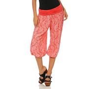 Malito 8581 Pantalon Capri pour femme Avec imprimé oriental Pantalon de danse/détente/loisirs - Rouge - taille unique