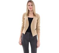 Malito Blazer sous Basic-Look avec Fermeture-éclair Costume 6040 Femme (M, Beige)
