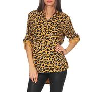 Malito Blouse avec Animal-Print Safari 3/4 Tunique Haut Loose Oversize 6702 Femme Taille Unique (Jaune)