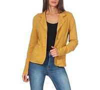 Malito Classique Blazer en Basic-Look Veste Costume Bouton 1651 Femme (M, Jaune)
