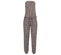 malito - Combinaison longue pour femme - Col Carmen - Pantalon uni - Imprimé léopard 4538 (XS-L), Leo-Fango, 36-42