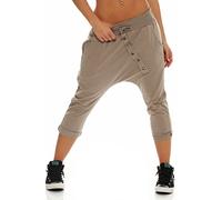 Malito Court Boyfriend Pantalon avec Bouton Bar 8015 Femme Taille Unique (Fango)