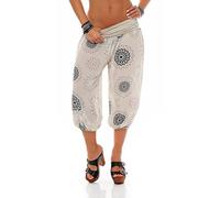 Malito Court Pantalon de survêtement avec d'été Print Sweatpants Boyfriend 7182 Femme Taille Unique (Beige)