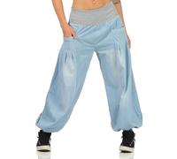 Malito Denim Pantalon Bouffant Pantalon en Style Aladin 6258 Femme Taille Unique