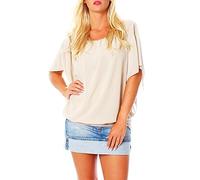 Malito élégant Blouse Tunique Haut Loose Oversize 6296 Femme Taille Unique (Beige)