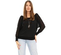 Malito Femme Blouse avec Chaîne Tunique Haut Loose Oversize 1133 (Noir)