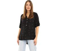 Malito Femme Blouse avec V-Neck 3/4 Tunique Haut Loose Oversize 6703 (Noir)