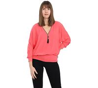 Malito Femme Blouse avec Zipper Tunique Haut Loose Oversize 6297 (Corail)
