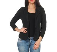 Malito Femme Classique Veste Basic-Look Court Jersey Blazer 1654 (Noir, M)