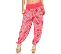 Malito Femme Culotte Bouffante avec Spirale Design Harem Pantalon Pantalon Aladin Yoga 1718 (Corail)