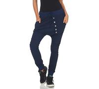 Malito Femme Pantalon de Jogging Patte Sport Sweatpants 7398 (Bleu foncé)
