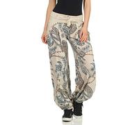 Malito Femme Pantalon Motifs Harems Bloomers Baggy 3485 (Beige)