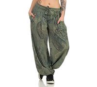 Malito Femme Pantalon Motifs Harems Bloomers Baggy 3485 (Olive)