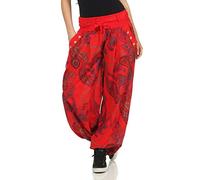 Malito Femme Pantalon Motifs Harems Bloomers Baggy 3485 (Rouge)