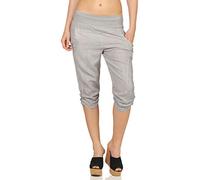 Malito Femmes Lin Pantalons Loisirs Basic Couleurs Pantalons de Plage 7988 (M, Gris Clair)