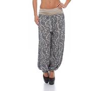 Malito Harem Pantalon en Style Boyfriend avec Orient Print Aladin Yoga 8580 Femme Taille Unique (Beige)