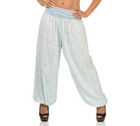 Malito Harem Pantalon en Style Boyfriend avec Orient Print Aladin Yoga 8580 Femme Taille Unique (Bleu Clair)