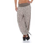 Malito Harem Pantalon en Style Boyfriend avec Orient Print Aladin Yoga 8580 Femme Taille Unique (Brun Clair)