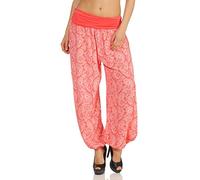 Malito Harem Pantalon en Style Boyfriend avec Orient Print Aladin Yoga 8580 Femme Taille Unique (Corail)