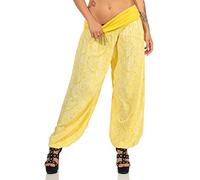 Malito Harem Pantalon en Style Boyfriend avec Orient Print Aladin Yoga 8580 Femme Taille Unique (Jaune-2)