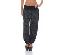 Malito Harem Pantalon en Style Boyfriend avec Orient Print Aladin Yoga 8580 Femme Taille Unique (Noir)