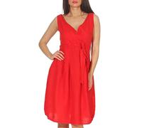 Malito Légère Robe de Lin Robe d´été 8147 Femme (M, Rouge)