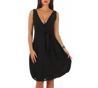 Malito Légère Robe de Lin Robe d´été 8147 Femme (XXL, Noir)
