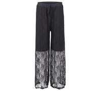 Malito - Pantalon en dentelle pour femme - Pantalon de plage doux et fluide - Pantalon d'été long et élégant - Taille élastique féminine festive 20634 - (M-XL), Noir , 40-44