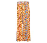 Malito - Pantalon plissé pour femme - Pantalon ample et fluide en mousseline de soie - Pantalon d'été long - Pantalon Marlène tendance 883, Orange-léopard L/XL, L-XL