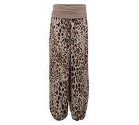 Malito - Pantalon sarouel pour femme - Imprimé léopard - Pantalon bouffant léger et aéré - Pantalon de plage fin - Pantalon d'été - Pantalon de loisirs pour se détendre (XS-XL)