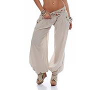 Malito Pantalons bouffants pour Dames en Couleurs Unies