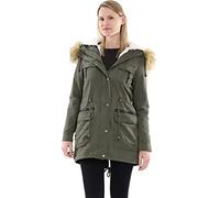 Malito - Parka pour femme avec capuche en fourrure synthétique, doublure intérieure et 5 poches avant - Veste chaude pour l'automne et l'hiver - Veste d'hiver doublée - 81099 (taille S à XL), L