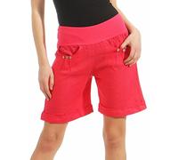 Malito Shorts de Toile de Lin avec élastique Ceinture de Pantalon 6822 Femme (L, Rose Fuchsia)