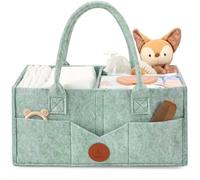 Maliton Organiseur de table à langer pour bébé - Sac en feutre portable robuste - Avec compartiments amovibles - Idéal comme sac à couches pour fête prénatale - Vert