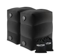 Maliton Repose-pieds gonflable pour enfants, coussin de voyage à hauteur réglable pour avions, voitures, voyages, bureau, essentiels de voyage en avion (noir, 2 pièce)