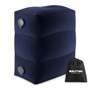 Maliton Repose-pieds gonflable pour enfants, coussin de voyage à hauteur réglable pour avions, voitures, voyages, bureau, essentiels de voyage en avion pour tout-petits (Bleu foncé, 1 pièce)