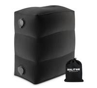 Maliton Repose-pieds gonflable pour enfants, coussin de voyage à hauteur réglable pour avions, voitures, voyages, bureau, essentiels de voyage en avion (noir, 1 pièce)
