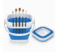 maljixm Nettoyeur de Pinceau Aquarelle，Pliable multifonctionnel Silicone Porte-Pinceaux, Convient aux Cours D'arts Plastiques et aux Séances de Dessin en Plein Air, Bleu, 1 Pièces