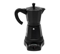 Malkoaswe Cafetière électrique, expresso 480 W, 300 ml, aspect acier inoxydable avec socle et valve de sécurité, bec en V, poignée anti-brûlure, pour cappuccino, Americano