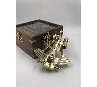 Malla inkl. massiver Messing-Sextant mit Holzbox | Original Sextant | Nautischer Sextant